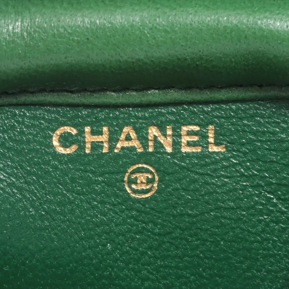 Sold Chanel Vintage Green Lambskin Matelasse Quilted Micro Mini classic flap bag - Picture 5 of 6